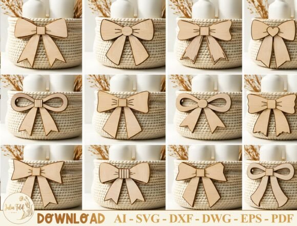 Download Wooden Bow Laser Cut File SVG Bundle - Bow Collection