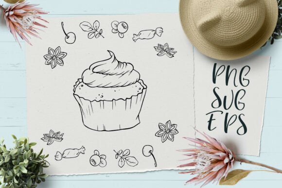 Download Cupcake Hand-drawn Vector Graphics SVG - Graphic Collection