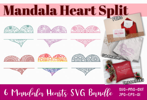 Download Mandala Heart Split Bundle Graphic - Graphic Collection