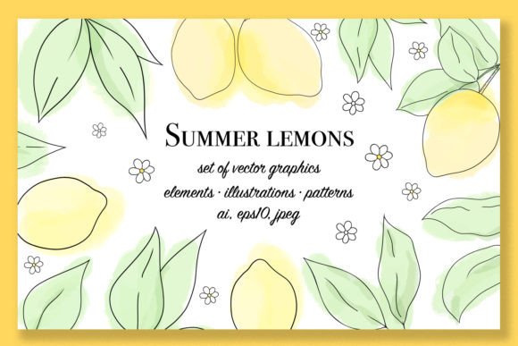 Download Summer Lemons Set of Vector Graphics - Graphic Collection