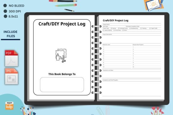 Download Craft/DIY Project Log Kdp Interior - Premium Resources