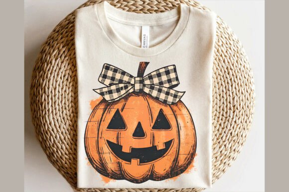 Download Rustic Pumpkin with Plaid Bow Halloween - Bow Collection