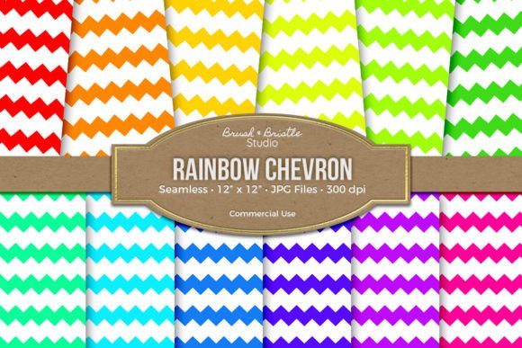 Download Rainbow Chevron Digital Paper - Bow Collection