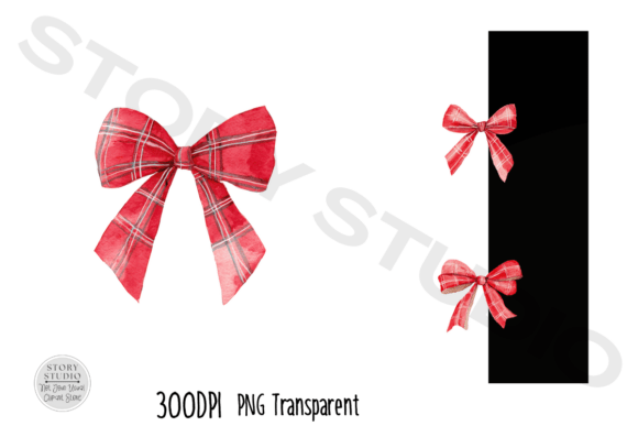 Download Charming Red Plaid Bows Festive Clipart - Bow Collection