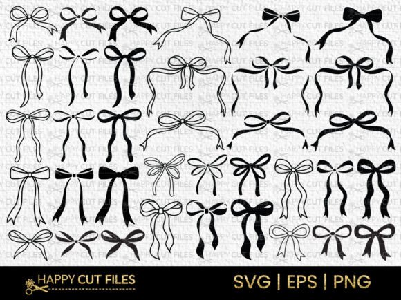 Download Bow Ribbon Coquette SVG Bundle Laser Cut - Bow Collection