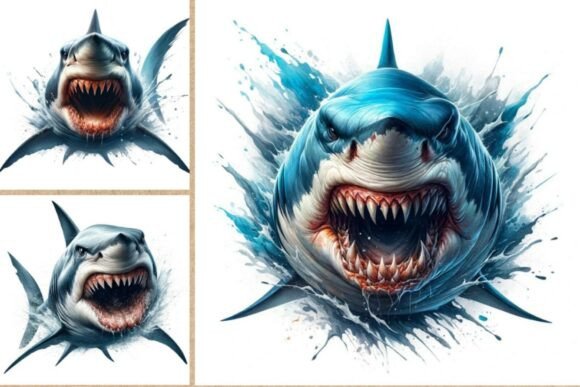 Download Angry Shark Clipart Bundle | 12 JPEG - Jpeg Collection