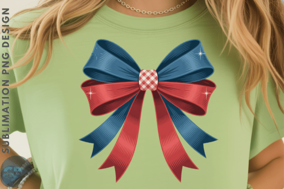 Download Red &amp; Blue Plaid Ribbon Bow PNG Design - Bow Collection