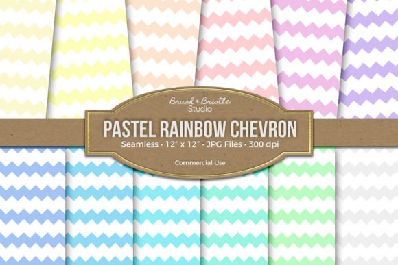 Download Pastel Rainbow Chevron Digital Paper - Bow Collection