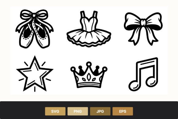 Download Ballet Shoes Tutu Bow Star Crown Music - Premium Resources